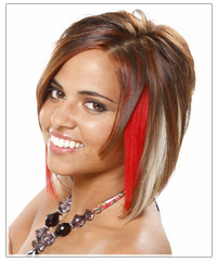 Party hair with clip in color extensions